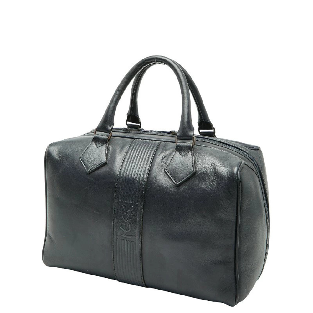 Saint Laurent YSL handbag Boston bag Navy Blue leather - Picture 2 of 8